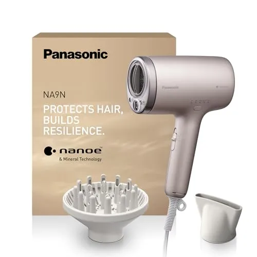 Panasonic EH-NA9N-E825 Haartrockner - Haartrockner mit nanoe™ Technologie für glänzendes Haar ohne Frizz, intelligente Sensorik schützt vor Überhitzung, 1600 W für schnelles Trocknen und vielseitige Stylingmöglichkeiten.