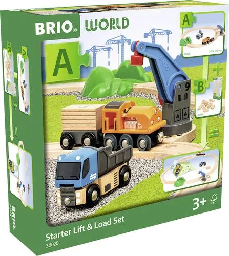 Brio 63602800 Starterset Güterzug mit Kran - Züge & Straßenbahnen: 14-teiliges Eisenbahnset für fantasievollen Spielspaß mit Kran, ideal für die Förderung der kindlichen Entwicklung.