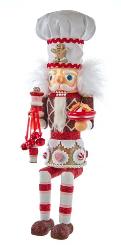 Kurt S. Adler Nussknacker sitzend 41cm Lebkuchen Sweets - Nussknacker aus Holz, detailreich gestaltet als Konditor mit Lebkuchen-Thema, ideal für die festliche Weihnachtsdekoration.