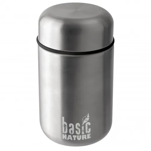 Basic Nature Thermobehälter 0,4 l grau - Isolierbecher für warme Mahlzeiten, ideal für Camping und Trekking - Farbe: Grau, 0,4 l Volumen.