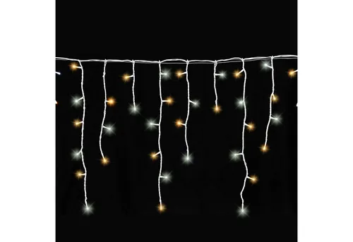 Gartenpirat LED-Lichterkette Eisregen 6 m - Stimmungsvolle Weihnachtsdeko für außen mit Timerfunktion. Spritzwassergeschützt (IP44) und ideal für Dachabschlüsse, Fenster und mehr. Schaffen Sie eine gemütliche Atmosphäre!