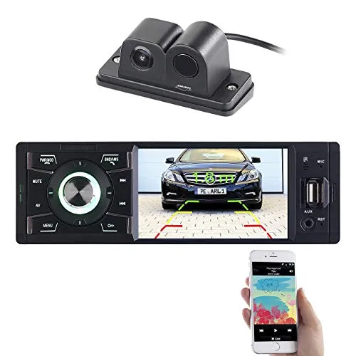 Creasono Autoradio 1DIN mit TFT-Farbdisplay und Rückfahrkamera