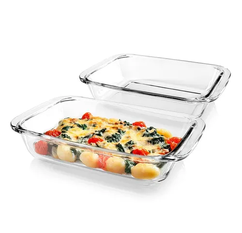 GOURMETmaxx Auflaufform Auflaufform Set für Heißluftfritteuse - Backform rechteckig Glasschale, (2-St), Auflaufform klein - Auflaufform Airfryer & Backofen - Auflaufform Glas