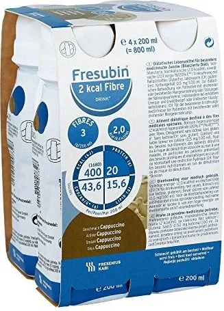 Fresubin 2 Kcal Fibre Drink Cappuccino Trinkfl. 4X200 ml