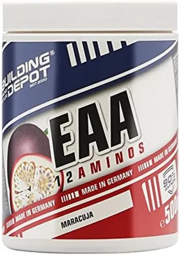 Bodybuilding Depot EAA - 12 EAAs - Maracuja Pulver - Sportnahrung mit 12 essentiellen Aminosäuren, ideal für Muskelaufbau und Regeneration, erfrischender Maracuja-Geschmack.