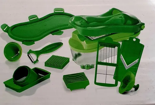 Genius Nicer Dicer Fun Croco (14 Teile) - Gemüsehobel im tierischen Design für unzählige Schneid-Möglichkeiten. Macht die Zubereitung von Obst und Gemüse zum Spaß für Groß und Klein!