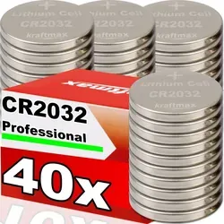 40er Pack CR2032 Lithium Hochleistungs-Batterien von kraftmax