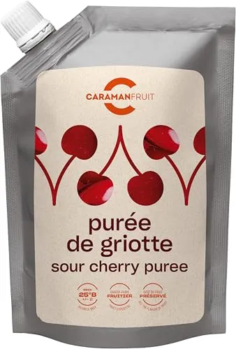 Caramanfruit Sauerkirsch-Frucht-Püree - 1x 1kg - süß-säuerliche Sauerkirschen, frei von Farb- und Konservierungsstoffen, für Cocktails, Müsli, als Smoothie, als Sorbet oder Eis