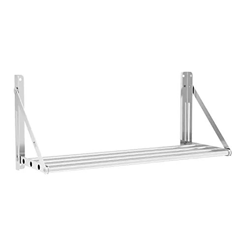 Royal Catering RC-TFWH80X30 Klappbares Wandbord - Schweberegale – elegantes Edelstahl-Wandregal mit hoher Tragfähigkeit von 40 kg und klappbarem Design für platzsparende Nutzung in der Küche.