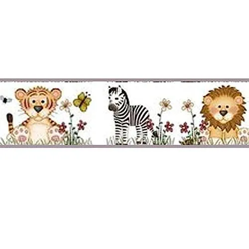 Puppenhaus Kinderzimmer Tapete Bordüre Zoo Tiere 1:24 1/2 Zoll Miniaturdruck