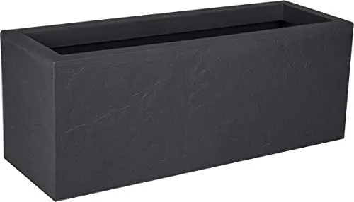 EDA Blumenkasten Volcania'Up 57 l – Dekor Steinoptik - Blumenkasten mit 57 l Volumen und Wasserspeicherzone, ideal für Innen- und Außenbereich. Pflegeleicht und modular anpassbar mit anderen Kästen der Volcania'UP Serie.