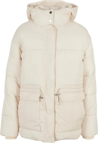 Urban Classics Ladies Waisted Puffer Winter Jacke - L - Funktionsjacken mit voluminöser Wattierung, abnehmbarer Kapuze und winddichtem Schnitt für optimalen Schutz an kalten Tagen.
