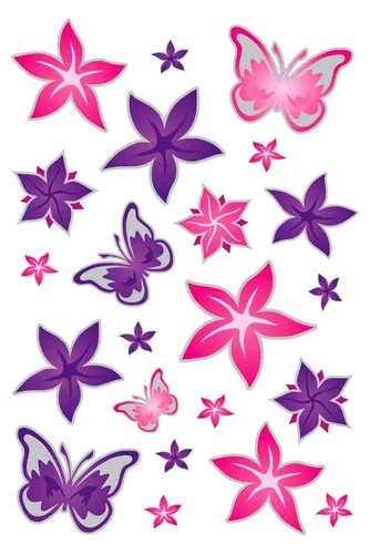 Hermann Schütz Aufkleber Schmetterlinge und Blumen 22 Motive