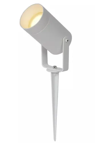 Licht-Erlebnisse Außen-Stehlampe LUNIQ, ohne Leuchtmittel, ErdspießAluminiumGU10IP6526cmhochverstellbarWeißAußenlampe