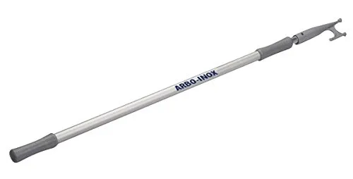 ARBO-INOX Bootshaken Teleskop Schleusenhaken ALU 120-210cm - Robuster Bootshaken aus leichtem Aluminium, teleskopierbar von 1,20m bis 2,10m. Ideal für sicheres An- und Ablegen, schwimmt auf Wasseroberfläche und hat einen rutschfesten Griff.