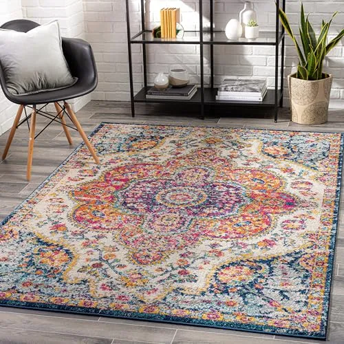 Livabliss Vintage-Teppich, Pink, 140x200 cm, Oeko-Tex® Standard 100 - Ein eleganter Vintage-Teppich in Pink, inspiriert von orientalischen Mustern. Ideal für Wohn- und Schlafzimmer, pflegeleicht und maschinell gewebt für optimale Langlebigkeit. Verleihen Sie Ihrem Raum einen stilvollen Akzent!