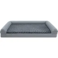 Costway Orthopädisches Hundebett Groß - Komfortables Hundesofa in Grau - Hochwertiges Hundebett mit ei-förmigem Schwammkissen für optimale Unterstützung. Der umschließende Bolster sorgt für zusätzlichen Komfort und Stabilität. Ideal für erholsamen Schlaf und entspannte Momente.