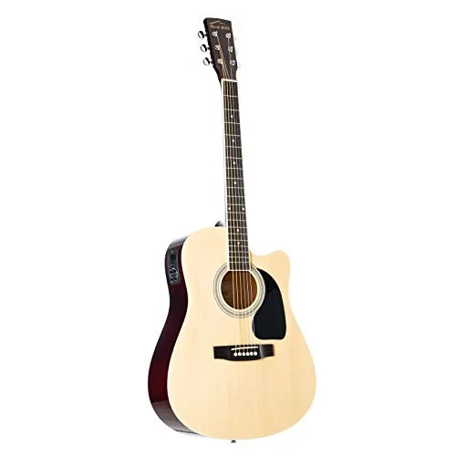 Red Hill D-1-CE Westerngitarre - Akustik-Gitarre mit Tonabnehmer, ideal für Anfänger und Fortgeschrittene, bietet kraftvollen Sound und hervorragenden Spielkomfort dank Dreadnought-Form und Cutaway.