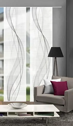 VISION S 55333 Schiebegardinen 2er-Set - Schiebevorhänge in Bambus-Optik, halbtransparent, 260x60 cm, inklusive Paneelwagen und Zubehör. Ideal für stilvolle Fensterdekoration und leicht kürzbar.