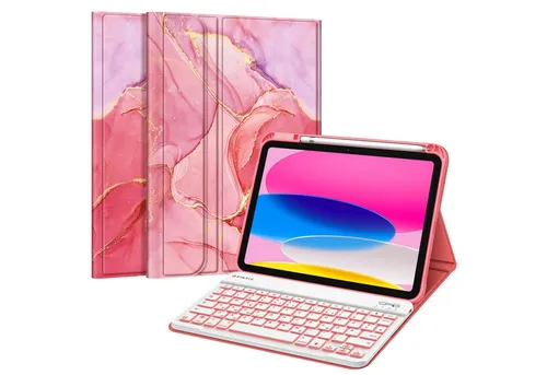 Fintie Tablet-Hülle mit abnehmbarer Tastatur für iPad 11 & 10 Gen. - Schlanke Hülle mit abnehmbarer Bluetooth-Tastatur für iPad 11 (2025) und 10 (2022). Ergonomisches Tippen und optimaler Schutz in einem stilvollen Design. Inklusive Apple Pencil Halter, ideal für mobiles Arbeiten.