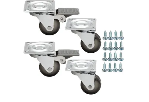 SO-TECH® Möbelrolle Lenkrollen Transportrollen KIEL Ø 35 mm inkl. Schrauben, (4-St), braun, mit / ohne Bremse, belastbar bis 25 kg pro Rolle