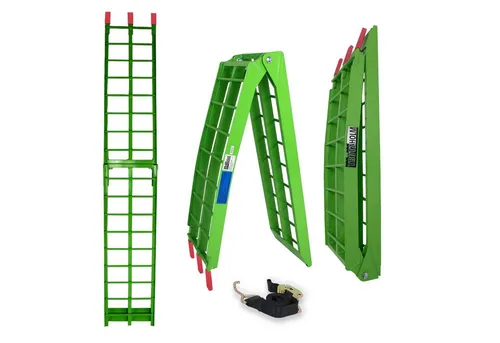 TRUTZHOLM Auffahrrampe 340 kg klappbar - Auffahrrampe aus robustem Aluminium, ideal zum Verladen von Motorrädern und Quads, platzsparend zusammenklappbar für einfache Handhabung.