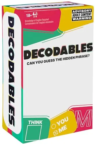 Spin Master Games Decodables – A Hysterical Adult Party Game, Hidden Phrase Card Game for Bachelorette Parties, College, Birthdays, & More, for Ages 17+