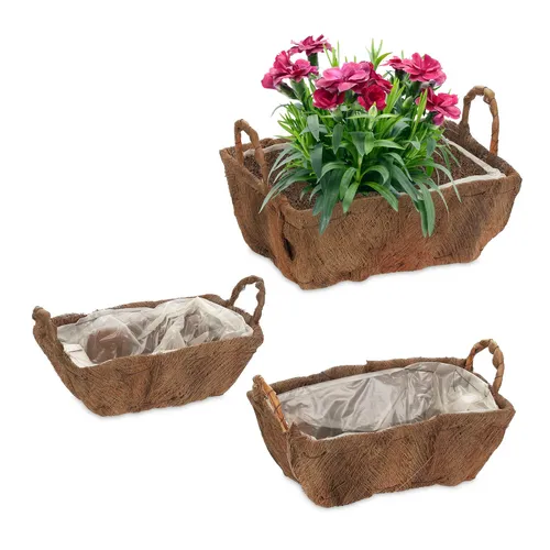 Blumenkasten Pflanzgefäß Gartentrog 3er Set Pflanzkasten Balkon Gartenblumentopf