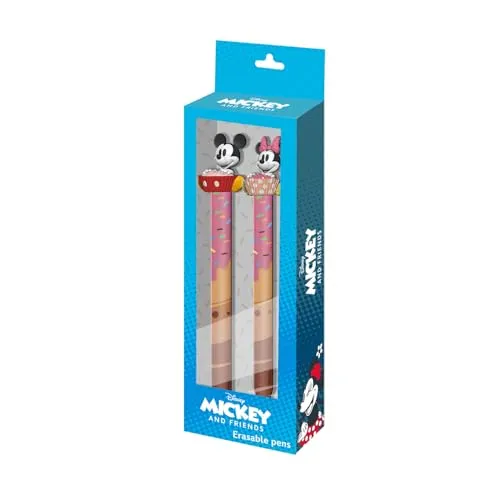 Disney Micky und Minnie Mix-Set mit 2 Radierbaren Gelstiften, Blau, 9,5 x 23 cm