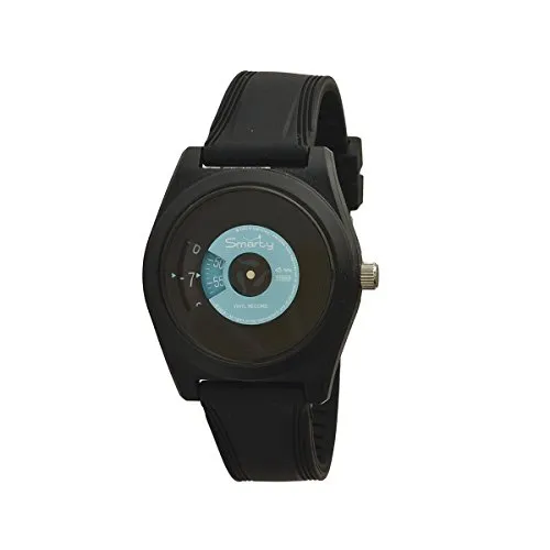 Unisex-Armbanduhr SMARTY VINYL aus Silikon schwarz und hellblau SW045C10