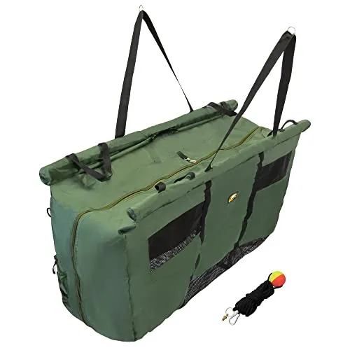 BAT Tackle Wiegeschlinge XXL | Inkl. Auftriebskörper, 10m Seil mit Markierungsboje | Wiegesack | Weight Sling | Karpfensack