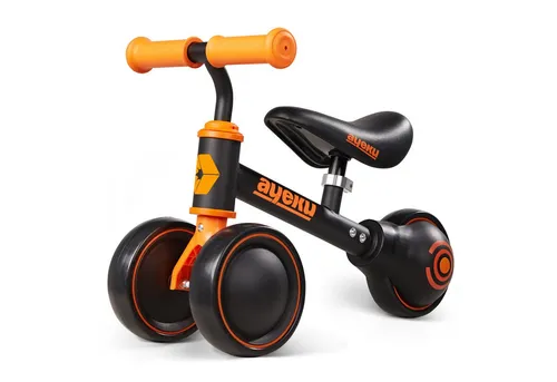 Ayeku Laufrad Laufrad Kinder 1–3 Jahre verstellbarem Sitz und leisen Rädern Schwarz