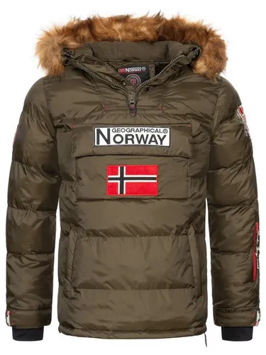 Geographical Norway Windbreaker Anorak H-365 Khaki - Stylischer Herren Windbreaker für jedes Wetter, mit hochwertiger Verarbeitung und praktischen Taschen für Ihre Essentials. Ideal für Outdoor-Aktivitäten.