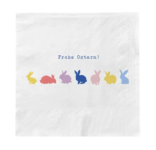 Grafik Werkstatt Papierserviette Servietten Frohe Ostern Hasen, Accessoires, 20 St., 12,5 x 12,5 cm, (1 St)