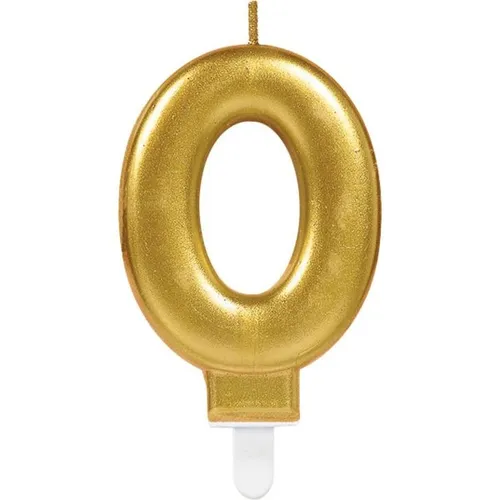 KERZE ZAHLENKERZE 0 SPARKLING CELEBRATION GOLD GRÖßE 9,3 CM NEU OVP