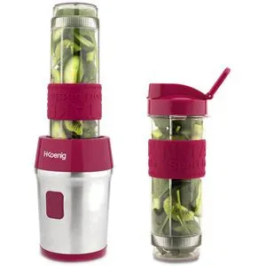 H.Koenig Mini-Mixer SMOO10 - Mixer für Smoothies, 570 ml, BPA-frei, inkl. 2 Flaschen mit Reisedeckel – perfekt für vitaminreiche Getränke zum Mitnehmen!