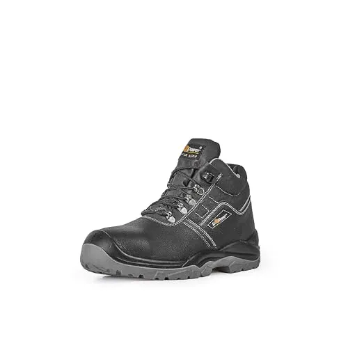 U-Power Sicherheitsstiefel Reptile Gr. 46 schwarz S3 SRC - Robuste Arbeitsschuhe, wasserabweisendes Rindleder, Stahlkappe und rutschfeste PU/PU-Sohle, ideal für Montagearbeiten in nassen Umgebungen, Sicherheitsklasse S3 SRC.