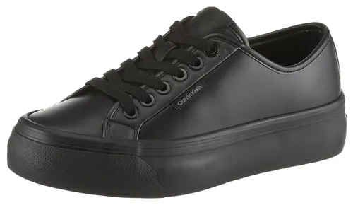 Calvin Klein Jeans VULC FLATF LACE UP LTH CK Plateausneaker Schnürschuh, Halbschuh, Freizeitsneaker mit CK-Logo