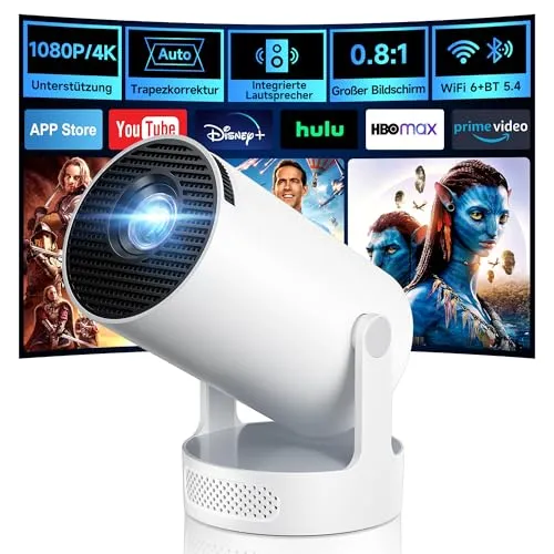 Philoent Mini Beamer Smart Projektor 4K/1080P mit WiFi 6 und Bluetooth 5.4