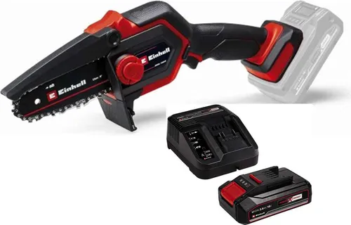 Einhell Akku-Kettensäge GE-PS 18/15 Li BL 18 V - Akku-Astkettensäge mit 2.5 Ah Akku und Ladegerät, ideal für kabelloses Arbeiten im Garten und einfache Handhabung.
