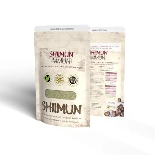 Bellfor Shiimun Immun – Ergänzungsfuttermittel für Hunde mit Shiitake - Natürliche Rezeptur zur Unterstützung der Abwehrkräfte deines Hundes. Mit Shiitake, Kurkuma und Spirulina für eine ausgewogene Ernährung – ideal für alle Hunderassen.