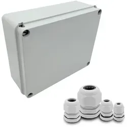 ARLI Abzweigdose IP67 Aufputz 250 x 200 x 90 mm + 40x Kabelverschraubung M12 / M16 / M20 / M25 Set