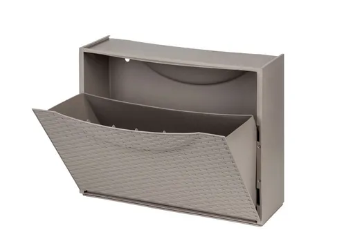 Schuhschrank Rattan Design Taupé in braun von Kreher