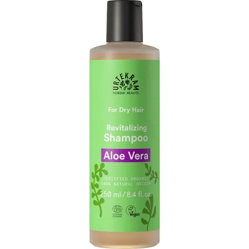 URTEKRAM Aloe Vera Revitalizing Shampoo 250 ml - Bio-Aloe Vera Shampoo für trockenes Haar, spendet Feuchtigkeit und revitalisiert. Mit Rote-Bete-Extrakt für geschmeidigen Glanz und einem erfrischenden Duft von Orangen und Zitronenmelisse.