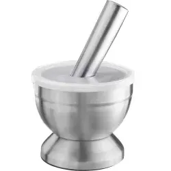 WESTMARK Mörser mit Deckel, Edelstahl 69582260 - Sonstige Küchenhelfer, ideal für Gewürzpasten mit sicherem Standfuß und praktischem Deckel für sauberes Arbeiten.