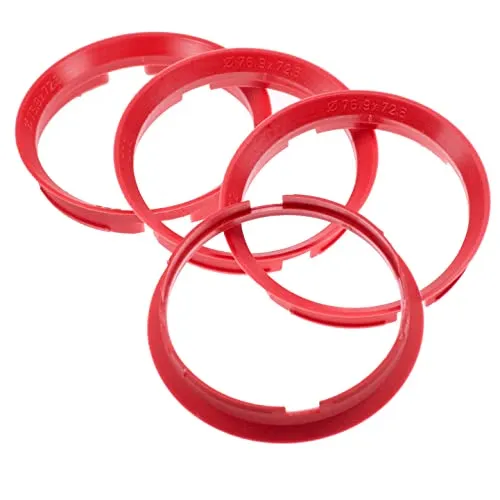 RKC 4X Zentrierringe 76,9 x 72,6 mm kirschrot Felgen Ringe Made in Germany