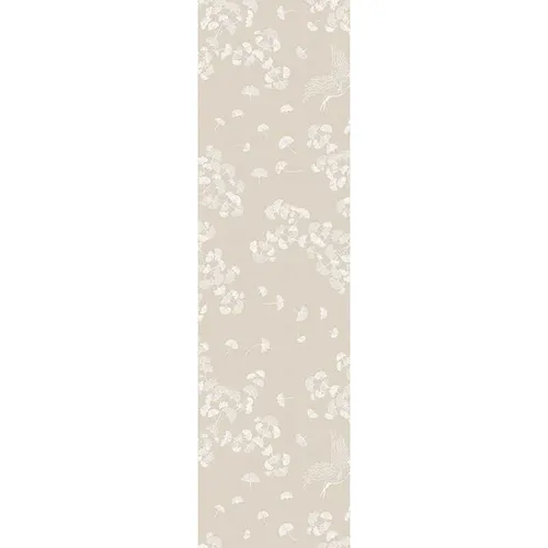 Garnier Thiebaut Tischläufer Mille GINKOS Naturel – 55 x 180 cm aus 100% Baumwolle - Eleganter Tischläufer in mehrfarbigem Jacquard-Muster, ideal für festliche Anlässe und den täglichen Gebrauch. Hergestellt aus 100% Baumwolle für eine ansprechende Optik.