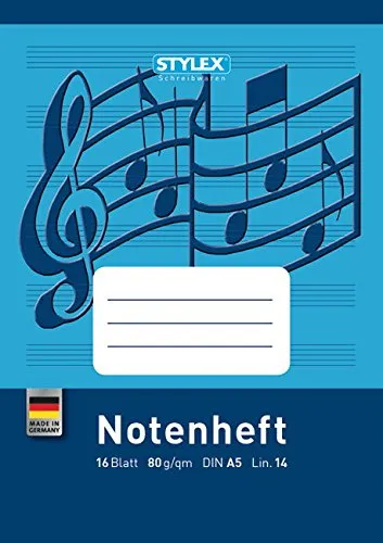 Notenhefte je 16 Blatt DIN A5 Schulheft Lineatur 14 10 von STYLEX