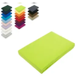 EXKLUSIV HEIMTEXTIL Jersey Spannbettlaken 60 x 120 cm Apfelgrün 100% Baumwolle Öko - Tex Zertifiziert Bed-Sheet Bettlaken Spannbetttuch
