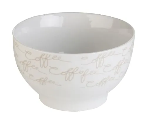 Home4You Schale Schüssel Müslischale | Porzellan | Weiß | Mit Schriftzug